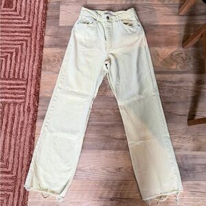 ZARA Yellow Straight Leg Denim